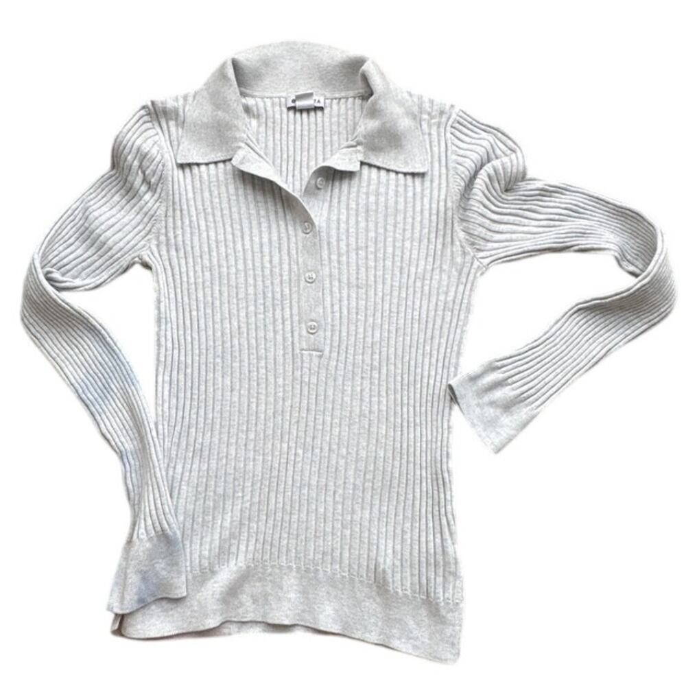 Athleta Gray Ribbed Long Sleeve Top Size M - Read